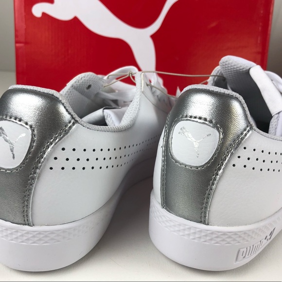PUMA Smash Leather Performance Metallic Shoes NIB - Picture 1 of 7